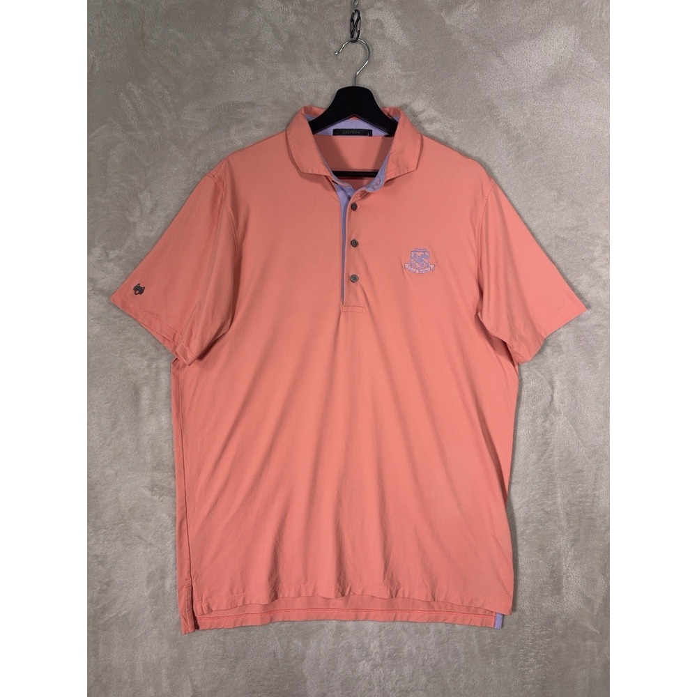 Greyson Polo Shirt Mens Large Coral Riviera Coral Gables 2022 Golf Performance